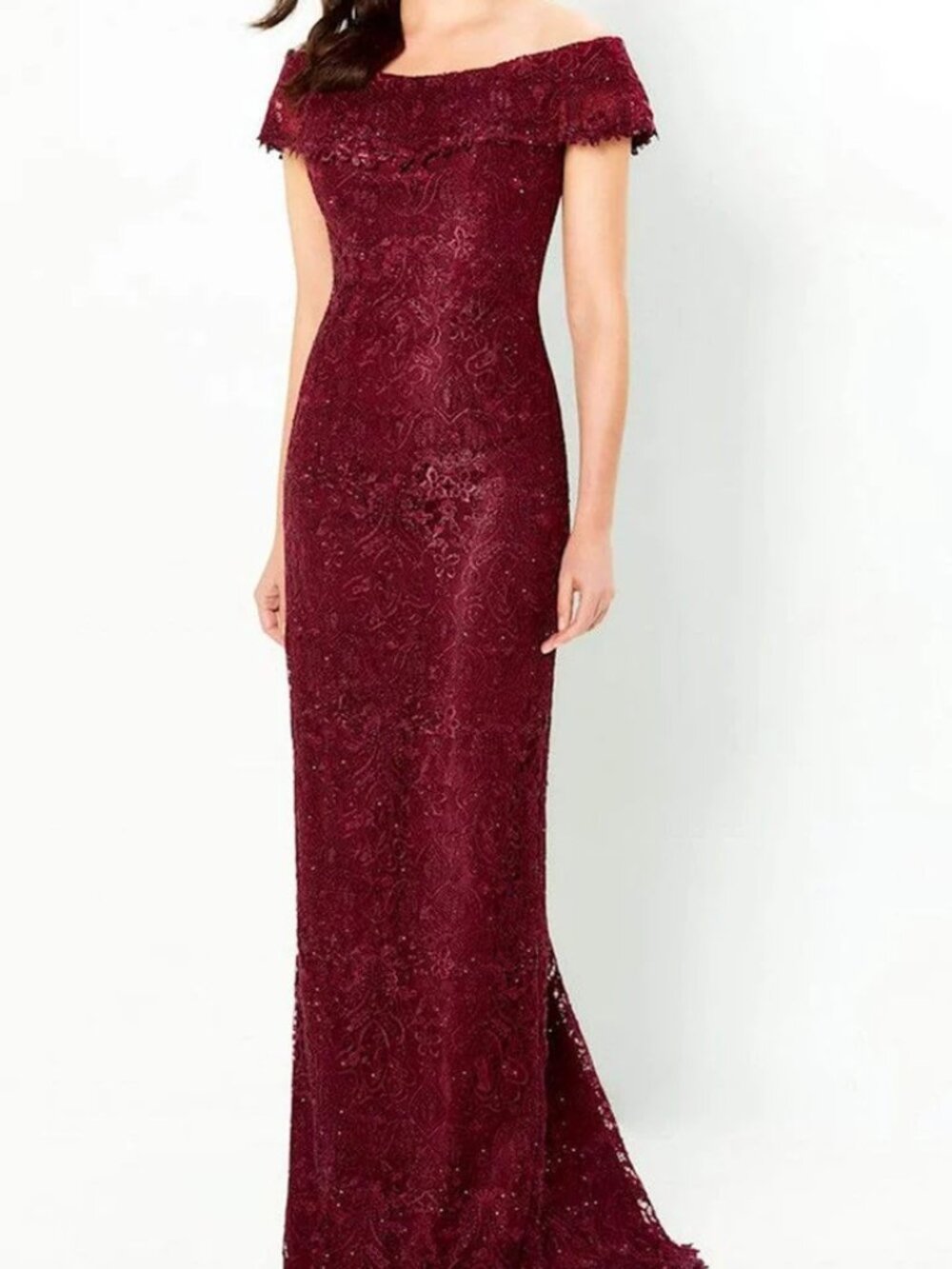 NWT Montage by Mon Cheri 220947 Mother of the Bride Dress Wine Size 8